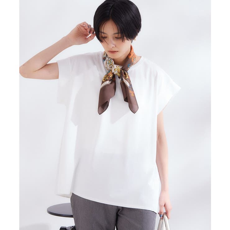 【接触冷感】バックフレアドッキングカットソー《洗濯機OK》 | OPAQUE.CLIP | 詳細画像1 