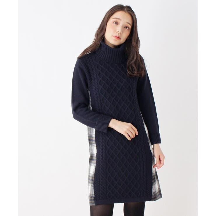 チェック切り替えタートルネックニットワンピース 品番 Wrdw Soup スープ のレディースファッション通販 Shoplist ショップリスト