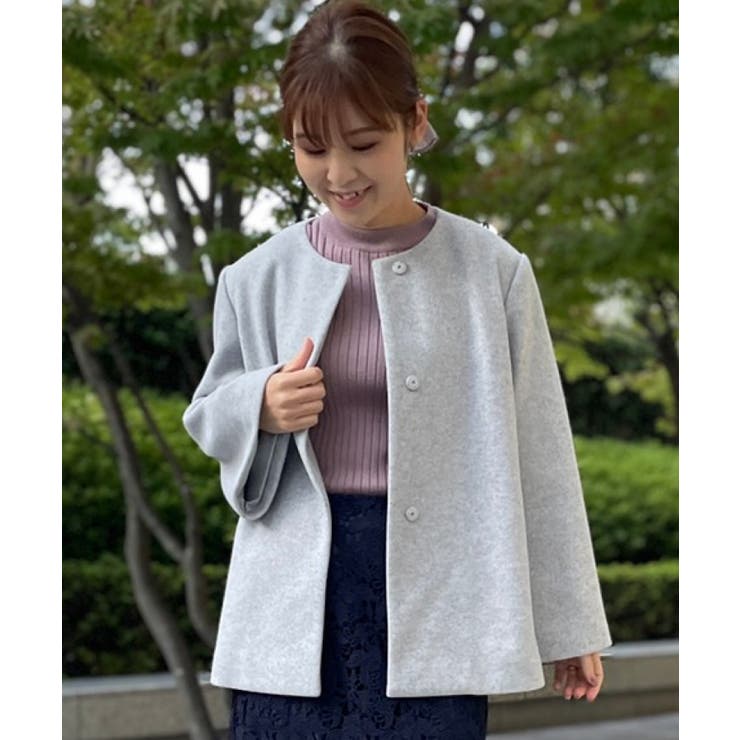 大きいサイズあり 13号 15号 ミディ丈ノーカラーコート 品番 Wrdw Soup スープ のレディース ファッション通販 Shoplist ショップリスト