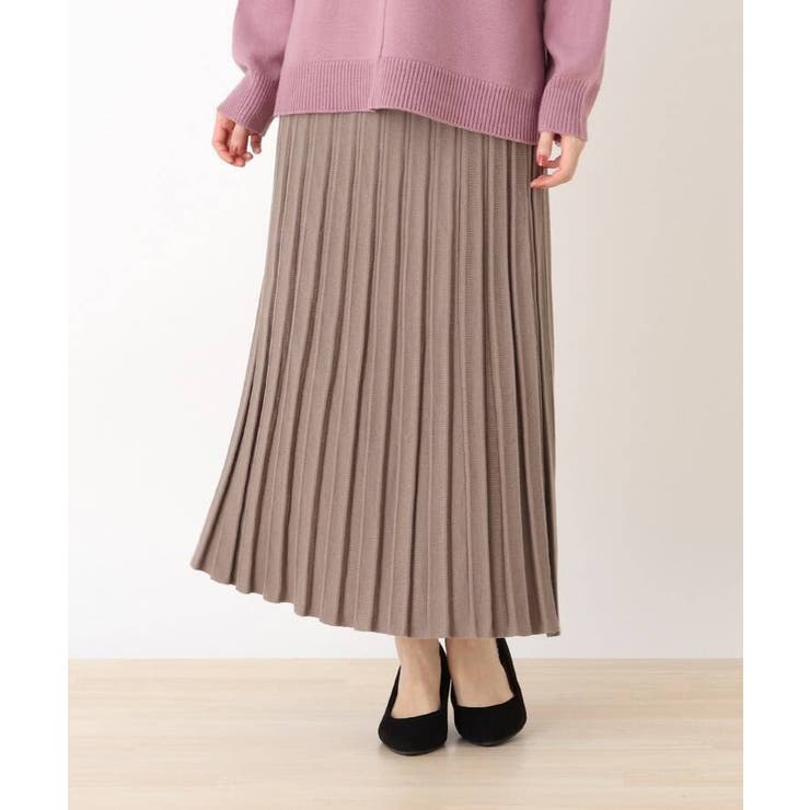 現金特価 もちもちプリ－ツニットスカート 有名な ロングスカート マキシスカート