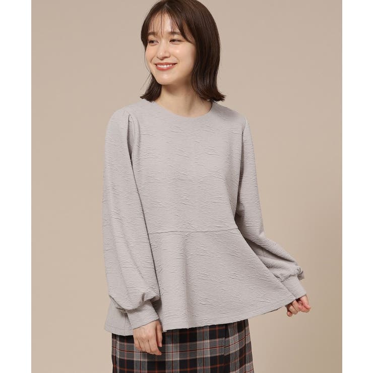 ふくれジャカード ペプラム トップス[品番：WRDW0172682]｜SHOO・LA