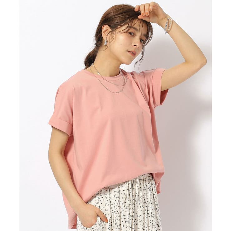 ピンク(072) | 【洗える/UV】お袖ロールアップゆるTシャツ | SHOO・LA・RUE