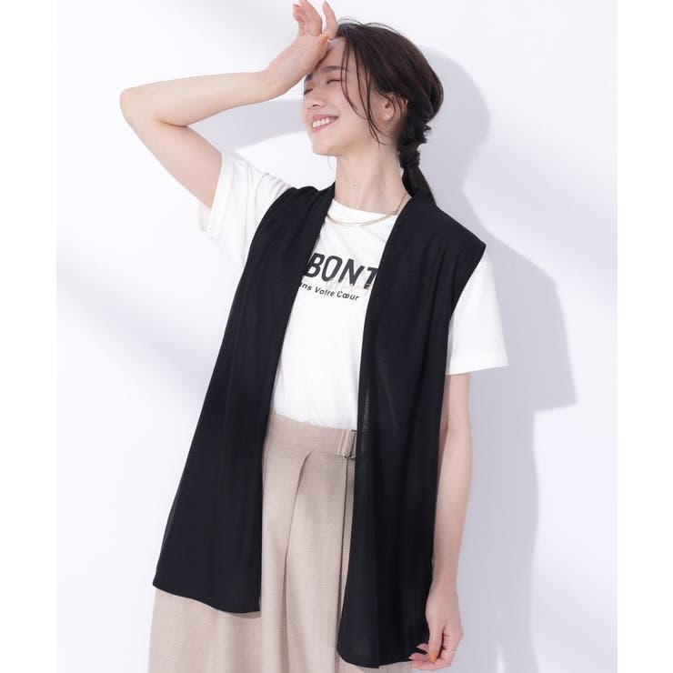 ブラック(019) | 大人の味方 サマージレ＋ロゴプリントTシャツ | SHOO・LA・RUE