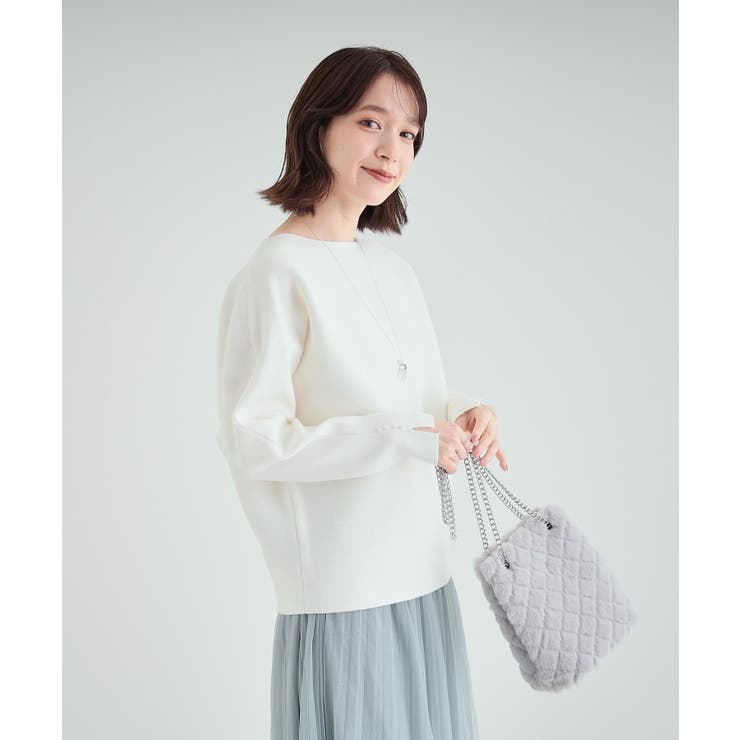 洗える/セットアップ可】女性らしさ際立つ もちもちリブドルマンニット