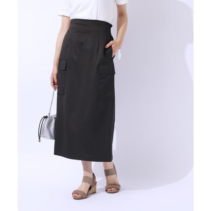 【洗える/UV】ウエストがキレイに見える カーゴナロースカ―ト | SHOO・LA・RUE | 詳細画像1 