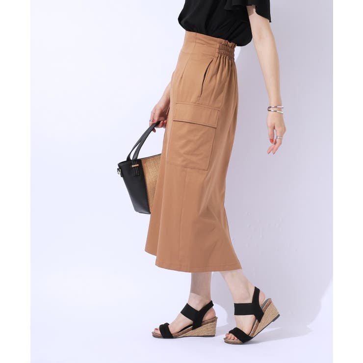 【洗える/UV】ウエストがキレイに見える カーゴナロースカ―ト | SHOO・LA・RUE | 詳細画像10 