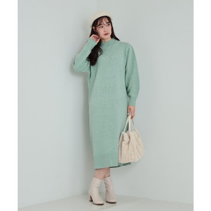 ふわふわ柔らか ハイネック ロングニットワンピース [品番：WRDW0212446]｜SHOO・LA・RUE（シューラルー）のレディースファッション通販｜SHOPLIST（ショップリスト）