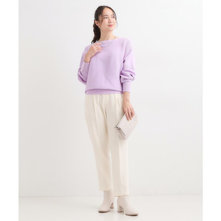 【洗濯機可/体型カバー】お袖ボタン リブドルマンニット | SHOO・LA・RUE | 詳細画像35 