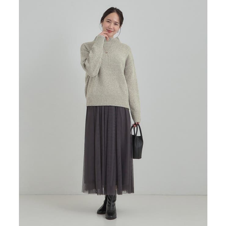 【S-LL】ほんのりラメで女性らしい ベロアモールモックネックニット | SHOO・LA・RUE | 詳細画像15 