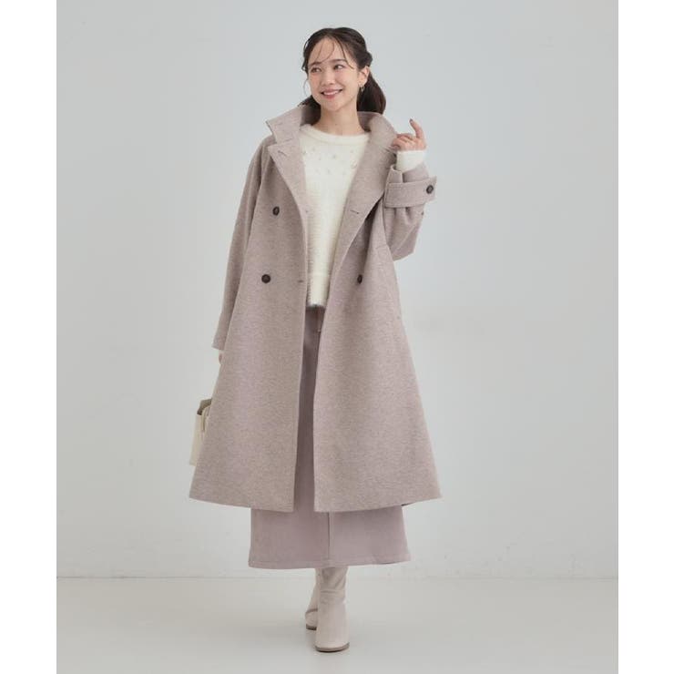 【S-LL】大人のきれいめスタイルに ウール調スタンドロングコート | SHOO・LA・RUE | 詳細画像27 