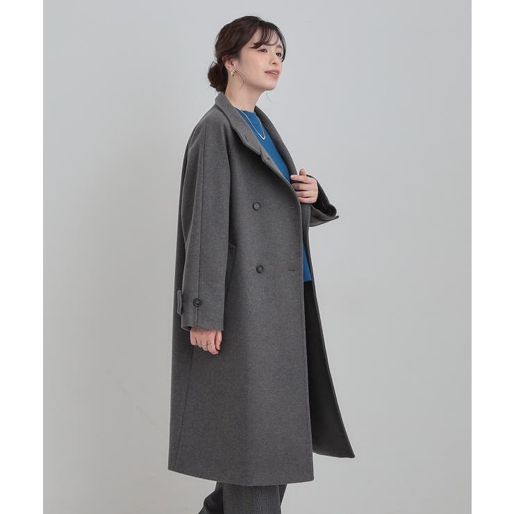 【S-LL】大人のきれいめスタイルに ウール調スタンドロングコート | SHOO・LA・RUE | 詳細画像7 
