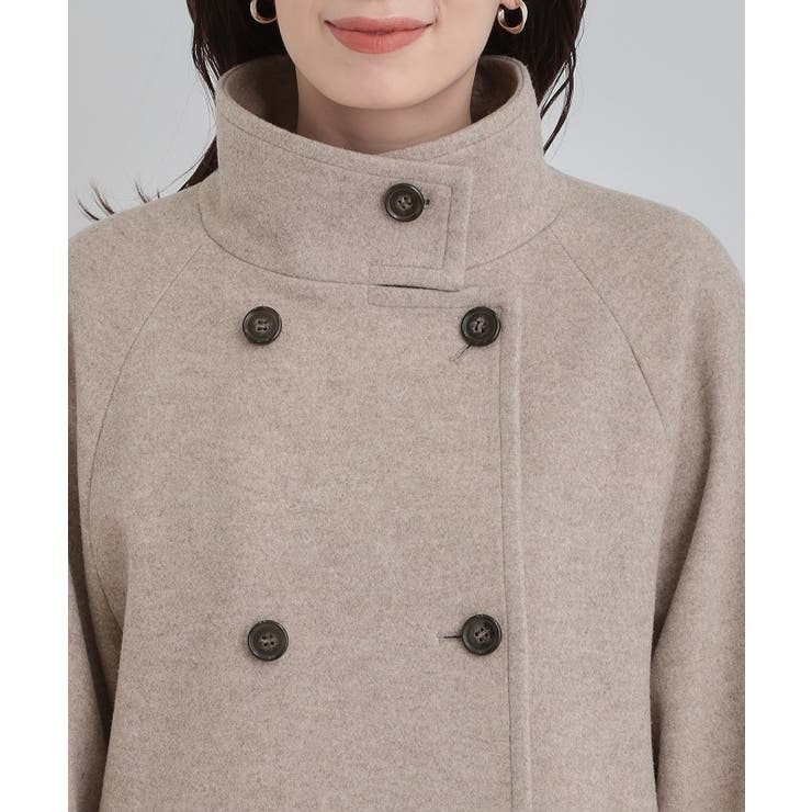 【S-LL】大人のきれいめスタイルに ウール調スタンドロングコート | SHOO・LA・RUE | 詳細画像18 