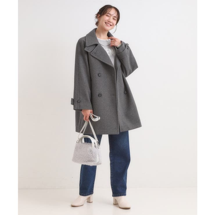 【S-LL/2WAY】こなれきれい ウール調コクーンコート | SHOO・LA・RUE | 詳細画像8 