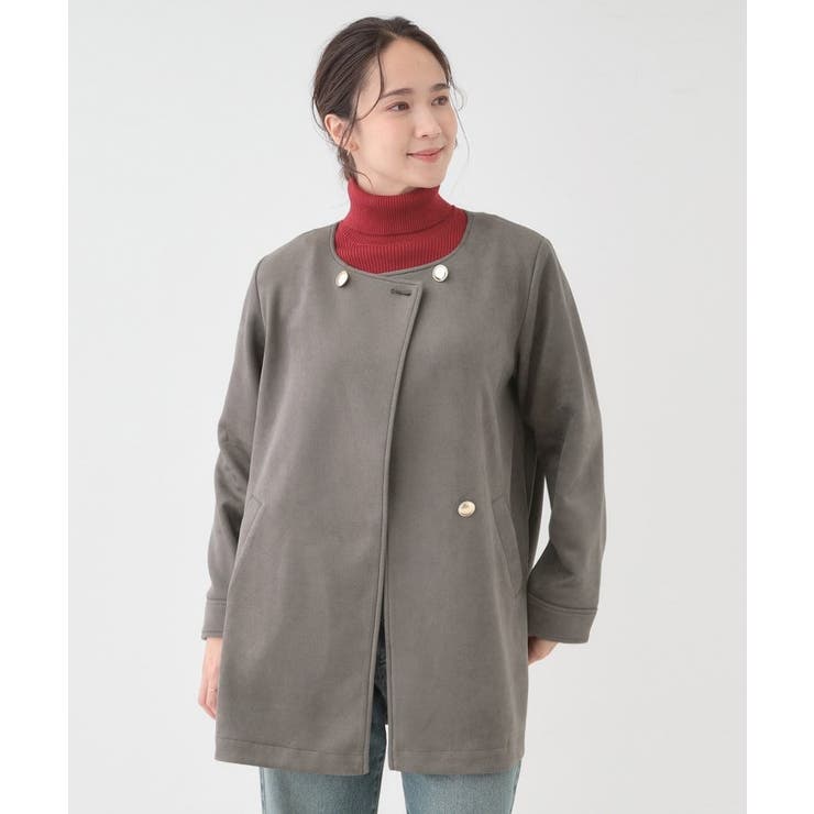 【S-LL】上品さを纏う やわらかフェイクスエード ミドル丈ブルゾン | SHOO・LA・RUE | 詳細画像9 