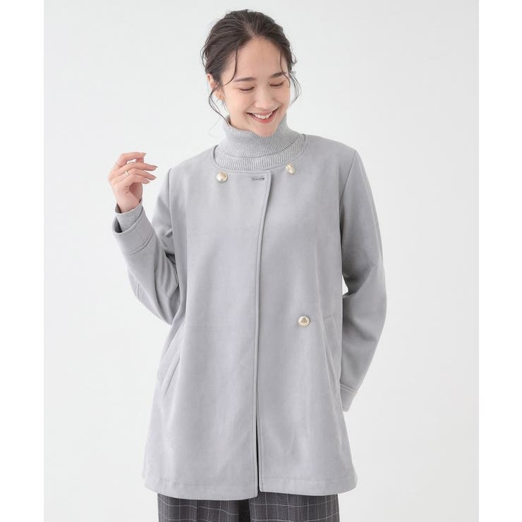 【S-LL】上品さを纏う やわらかフェイクスエード ミドル丈ブルゾン | SHOO・LA・RUE | 詳細画像5 