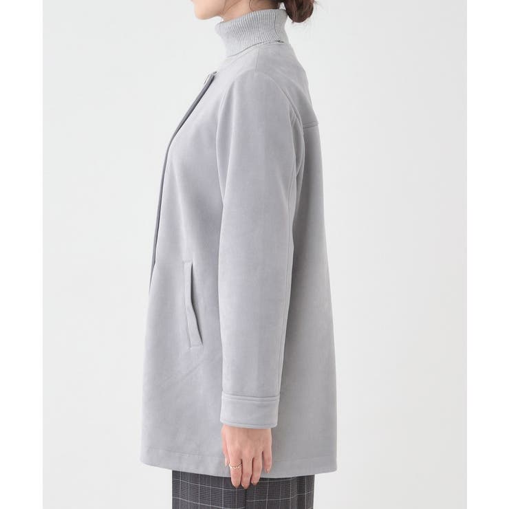 【S-LL】上品さを纏う やわらかフェイクスエード ミドル丈ブルゾン | SHOO・LA・RUE | 詳細画像14 