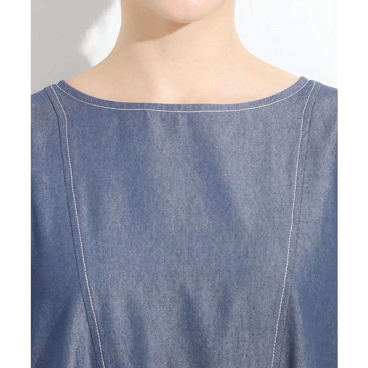 【S-LL】配色ステッチがアクセント デニムワンピース | SHOO・LA・RUE | 詳細画像12 