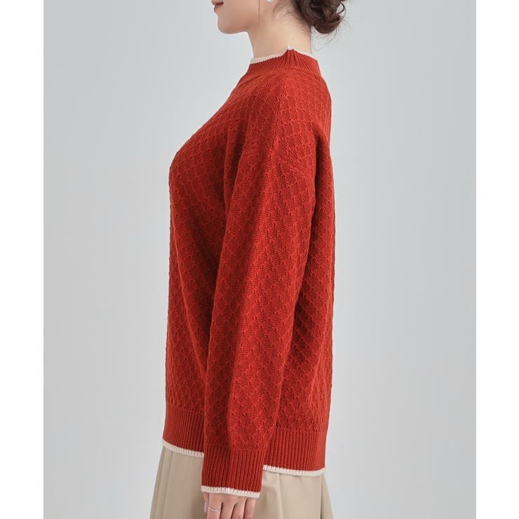 【洗濯機可/毛玉レス】配色がアクセント ダイヤ柄ゆるニット | SHOO・LA・RUE | 詳細画像22 