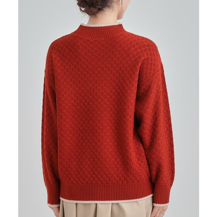 【洗濯機可/毛玉レス】配色がアクセント ダイヤ柄ゆるニット | SHOO・LA・RUE | 詳細画像23 