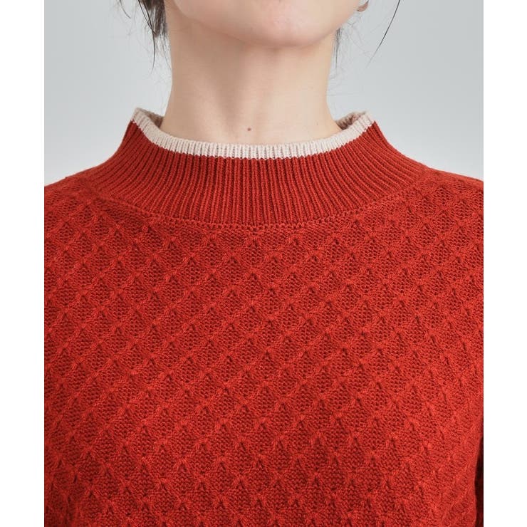 【洗濯機可/毛玉レス】配色がアクセント ダイヤ柄ゆるニット | SHOO・LA・RUE | 詳細画像24 