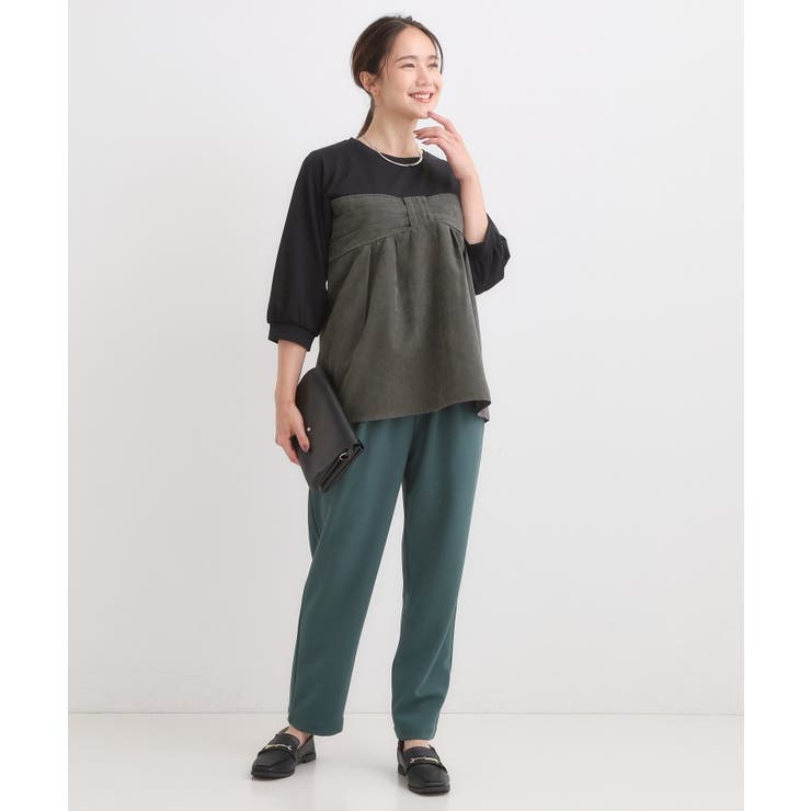 気になるウエストもさり気なくカバー リボン風ドッキングトップス | SHOO・LA・RUE | 詳細画像7 