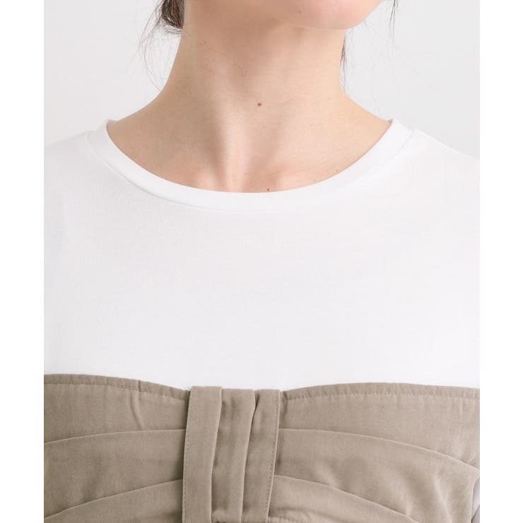 気になるウエストもさり気なくカバー リボン風ドッキングトップス | SHOO・LA・RUE | 詳細画像16 