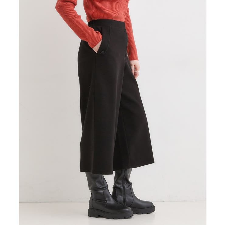 【洗濯機可】美脚見え あったか圧縮ニット ガウチョパンツ | SHOO・LA・RUE | 詳細画像18 