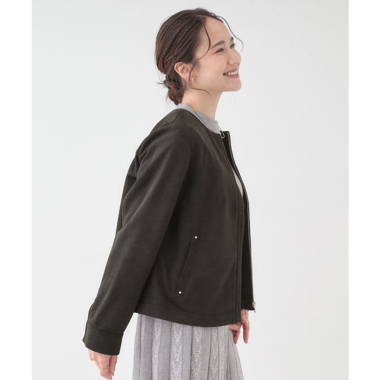【S-LL】上品さを纏う やわらか フェイクスエードブルゾン | SHOO・LA・RUE | 詳細画像2 