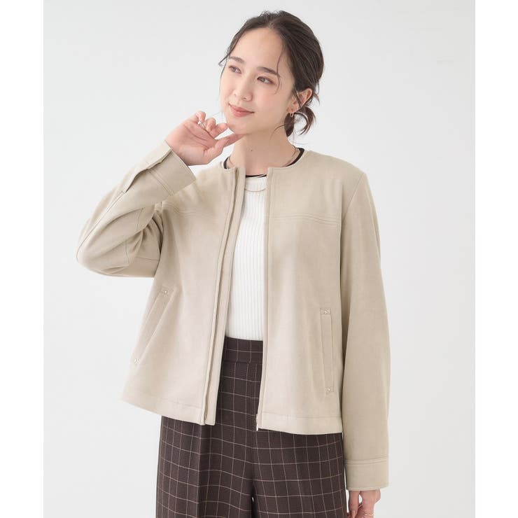 【S-LL】上品さを纏う やわらか フェイクスエードブルゾン | SHOO・LA・RUE | 詳細画像9 