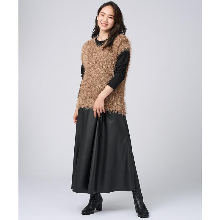 【S-LL】大人の抜け感 合皮フレアスカート | SHOO・LA・RUE | 詳細画像16 