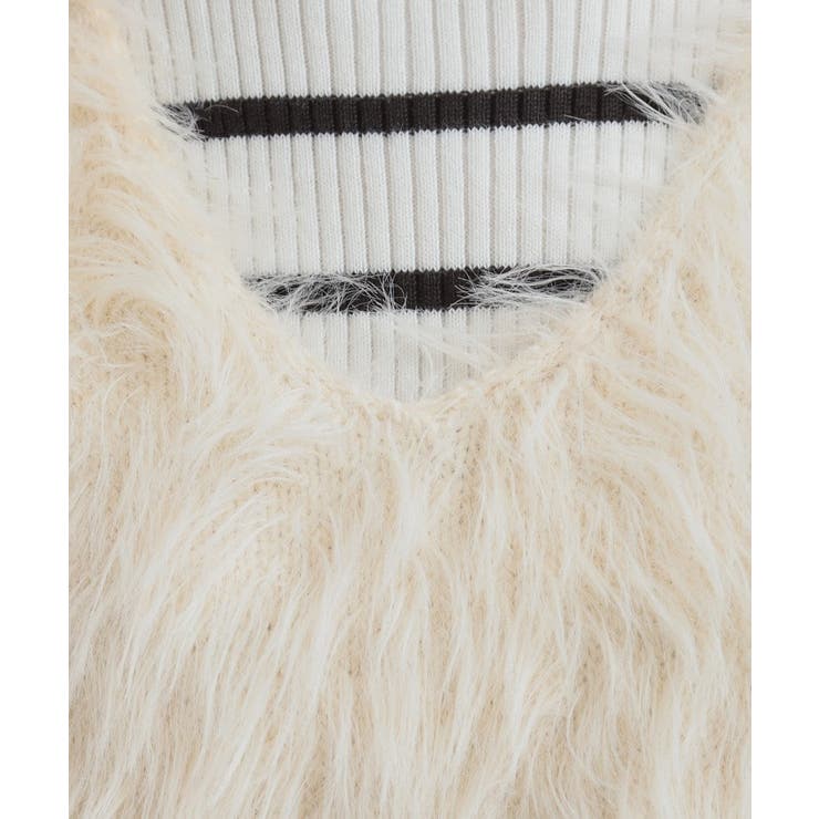 【S-LL/2点セット】着るだけでコーデが決まる フェザーベスト×リブニット | SHOO・LA・RUE | 詳細画像5 