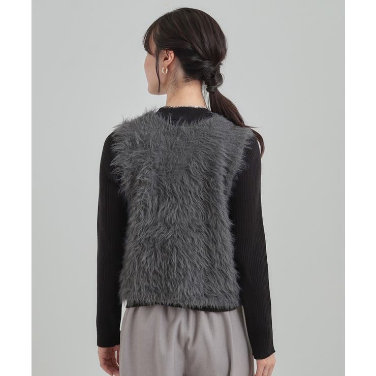 【S-LL/2点セット】着るだけでコーデが決まる フェザーベスト×リブニット | SHOO・LA・RUE | 詳細画像7 