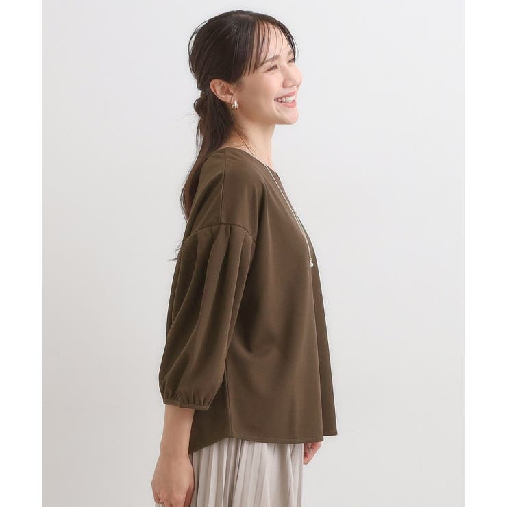 【2点セット/7分袖】大人のきれい見え お袖タック入りアクセ付きトップス | SHOO・LA・RUE | 詳細画像6 