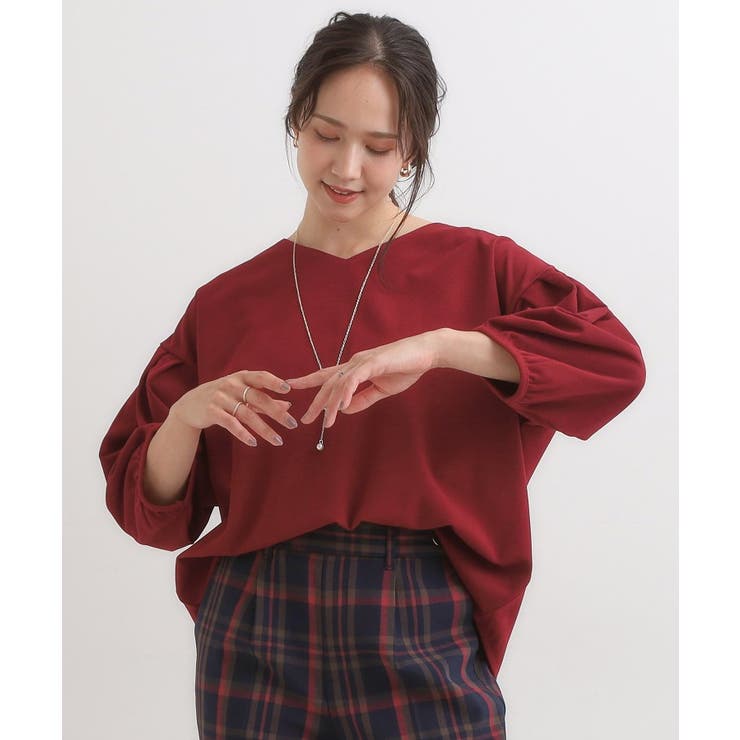 【2点セット/7分袖】大人のきれい見え お袖タック入りアクセ付きトップス | SHOO・LA・RUE | 詳細画像13 