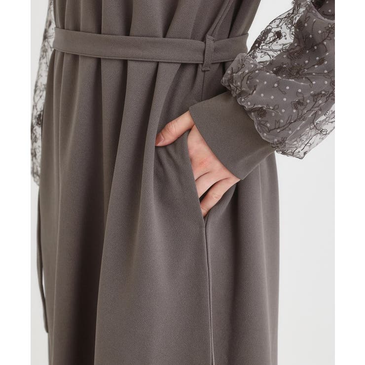 【S-LL】お袖チュールレース切り替えワンピース | SHOO・LA・RUE | 詳細画像16 