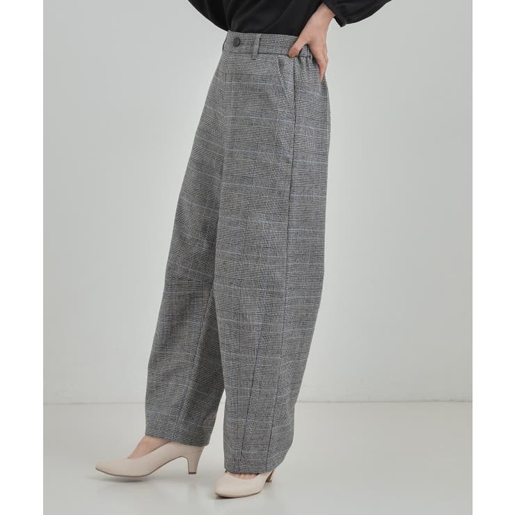【あったか】クラシカルなチェック柄 裏起毛カーブパンツ | SHOO・LA・RUE | 詳細画像2 