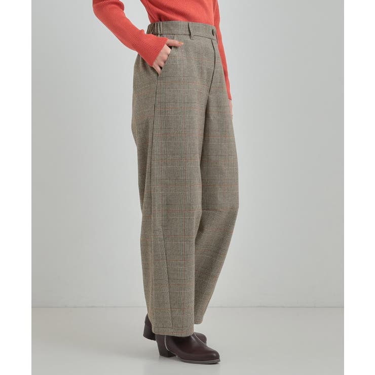 【あったか】クラシカルなチェック柄 裏起毛カーブパンツ | SHOO・LA・RUE | 詳細画像6 