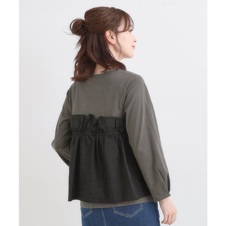 【洗濯機可/S-LL】1枚で華やか フリルドッキングトップス | SHOO・LA・RUE | 詳細画像2 