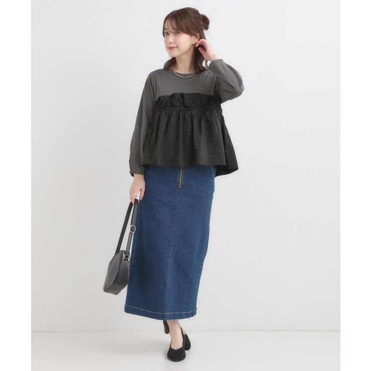 【洗濯機可/S-LL】1枚で華やか フリルドッキングトップス | SHOO・LA・RUE | 詳細画像3 