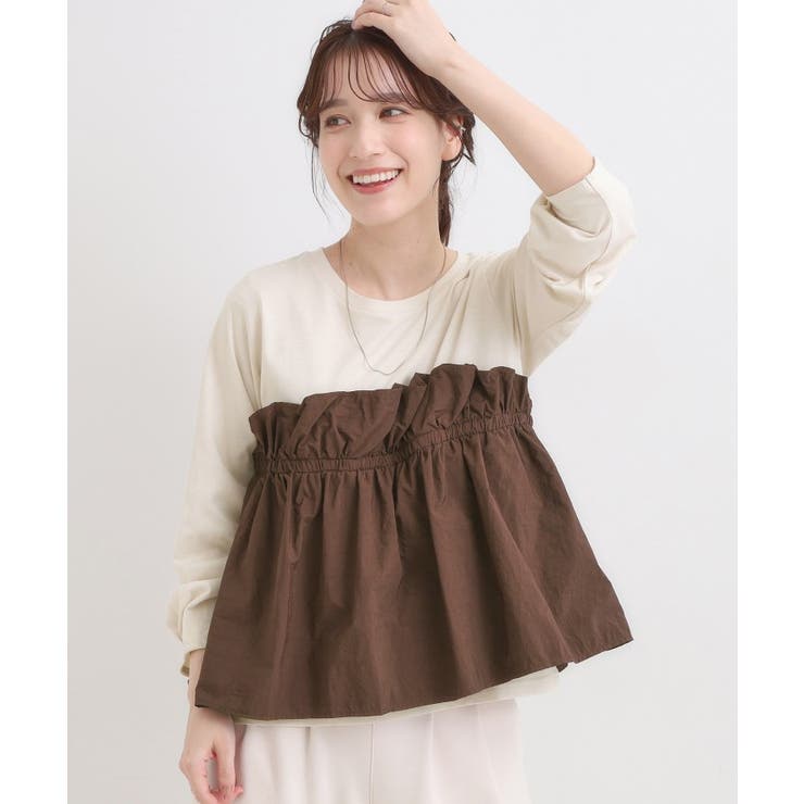 【洗濯機可/S-LL】1枚で華やか フリルドッキングトップス | SHOO・LA・RUE | 詳細画像9 