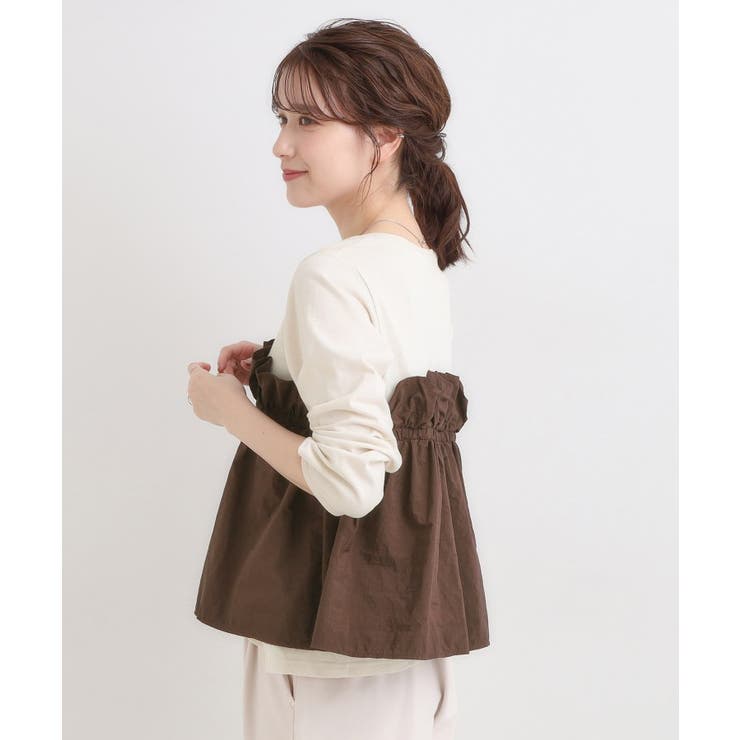 【洗濯機可/S-LL】1枚で華やか フリルドッキングトップス | SHOO・LA・RUE | 詳細画像10 