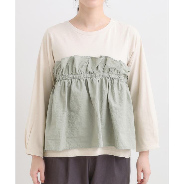 【洗濯機可/S-LL】1枚で華やか フリルドッキングトップス | SHOO・LA・RUE | 詳細画像14 