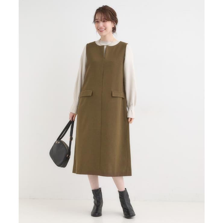 【洗濯機可/S-LL】ウール調スキッパージャンスカ | SHOO・LA・RUE | 詳細画像11 