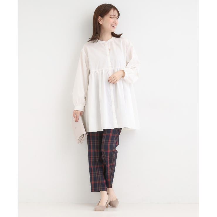 【S-LL】自然に体型カバー 切り替えギャザーチュニックシャツ | SHOO・LA・RUE | 詳細画像3 