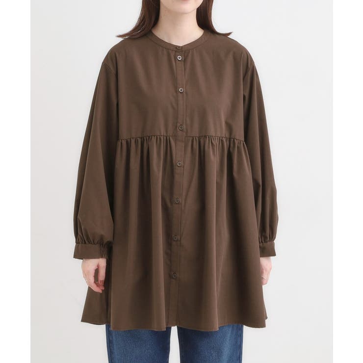 【S-LL】自然に体型カバー 切り替えギャザーチュニックシャツ | SHOO・LA・RUE | 詳細画像13 