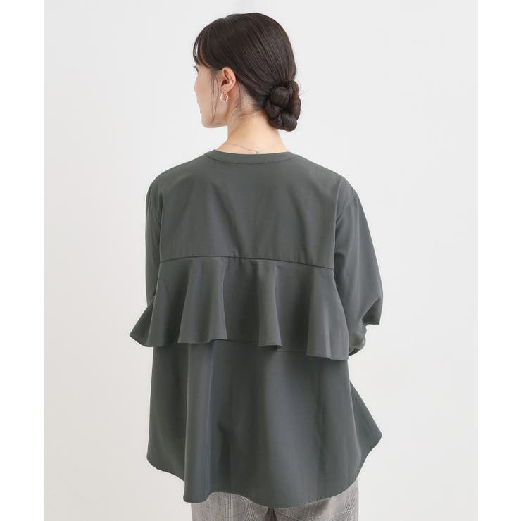 【洗濯機可/S-LL】春まで着られる バックフリルシャツ | SHOO・LA・RUE | 詳細画像6 