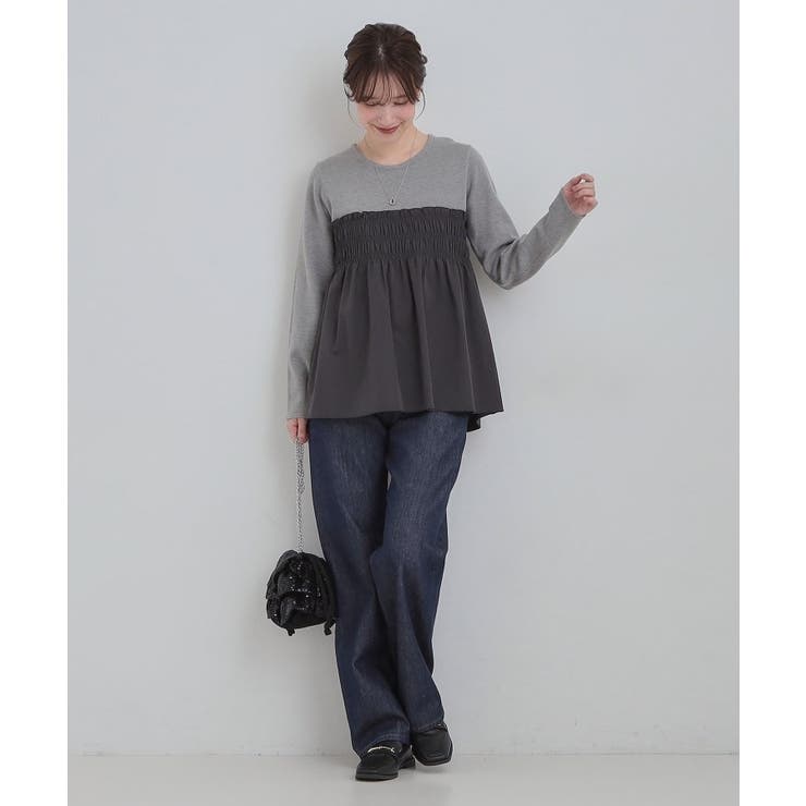 【S-LL】ビスチェ風ドッキングトップス | SHOO・LA・RUE | 詳細画像3 