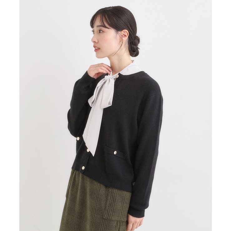 【セットアップ可/洗濯機可】もちもちタッチが心地よい クルーネックカーディガン | SHOO・LA・RUE | 詳細画像2 