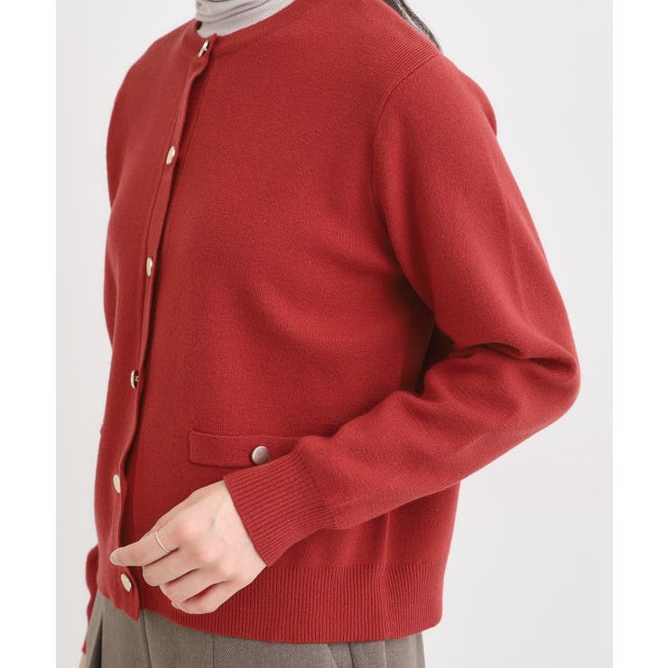 【セットアップ可/洗濯機可】もちもちタッチが心地よい クルーネックカーディガン | SHOO・LA・RUE | 詳細画像17 