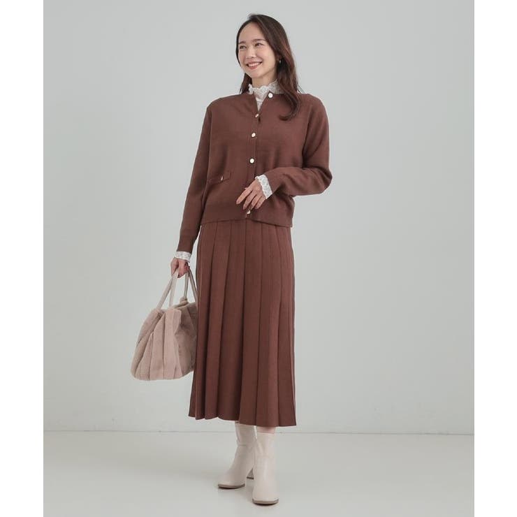 【セットアップ可/洗濯機可】もちもちタッチが心地よい クルーネックカーディガン | SHOO・LA・RUE | 詳細画像19 